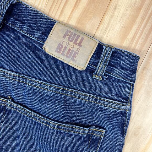 Full Blue Blue Denim Straight Leg Jeans Mens Size 32x34 - Picture 4 of 6